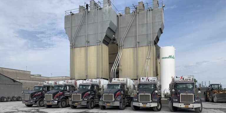 Plant with trucks line-up